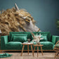 horse with hair wallpaper mural lounge art design