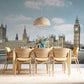 Wallpaper mural featuring the House of Parliament for use in decorating the dining room.