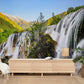waterfall landscape with vibrant mountains wall murals decoration