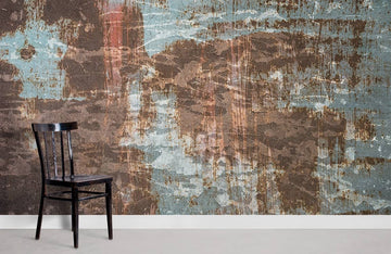 Rustic Metallic Faux Finish Mural Wallpaper