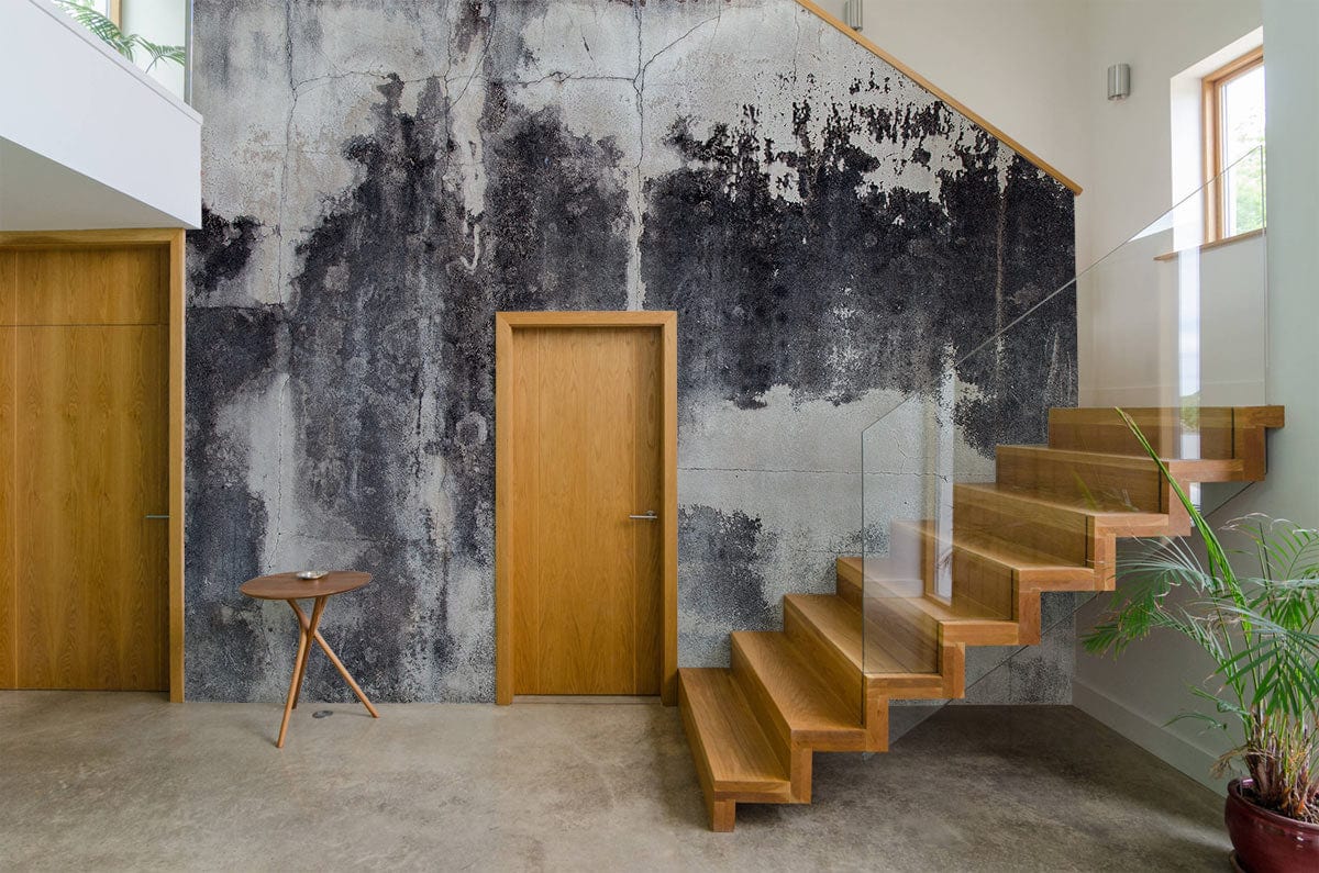 Industrial Splashed Ink Concrete Custom Wallpaper Interior For Office