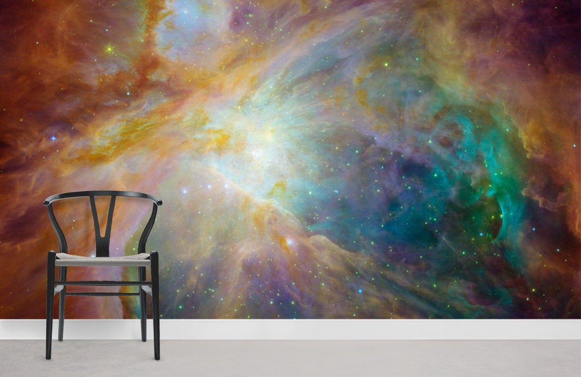 Colouful Universe Mural wallpaper for library decor