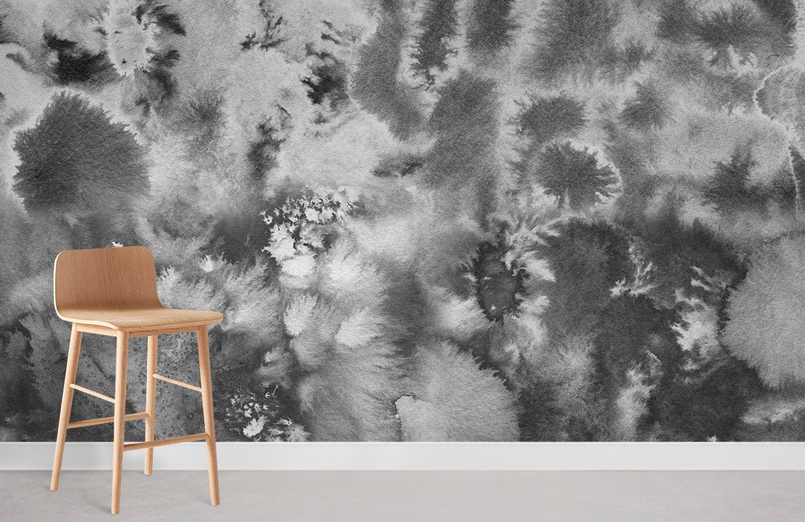 Room with an ink fog wallpaper mural