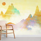 Bright Painting Mountain Wallpaper Mural
