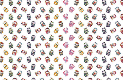 Fortune Cat Pattern Cartoon Wallpaper