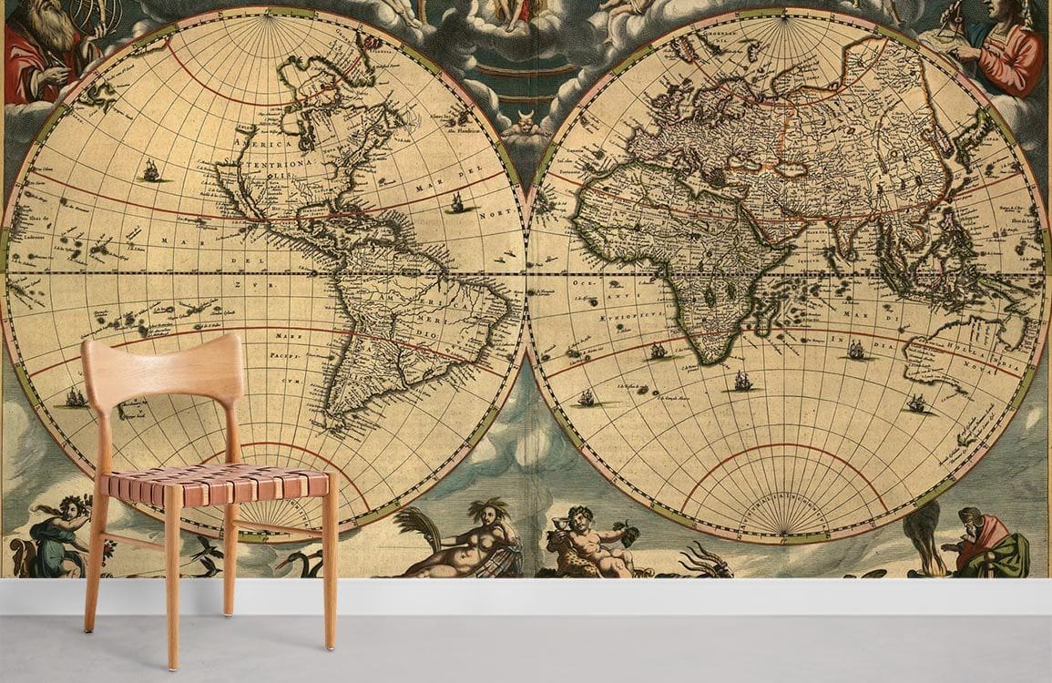 Vintage World Map Wallpaper