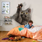 Children's room wall painting with 3D cat wallpaper