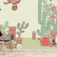 Hedgehog wallpaper mural with a child-friendly pastel pattern
