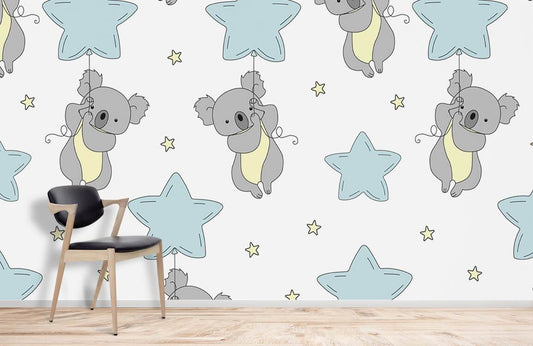 Koala wallpaper mural for use in the decoration of children's rooms