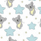 Koala wallpaper mural for use in decorating a child's bedroom or playroom