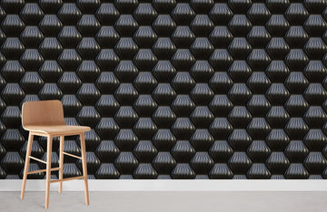 Modern Black Geometric 3D Wallpaper Mural