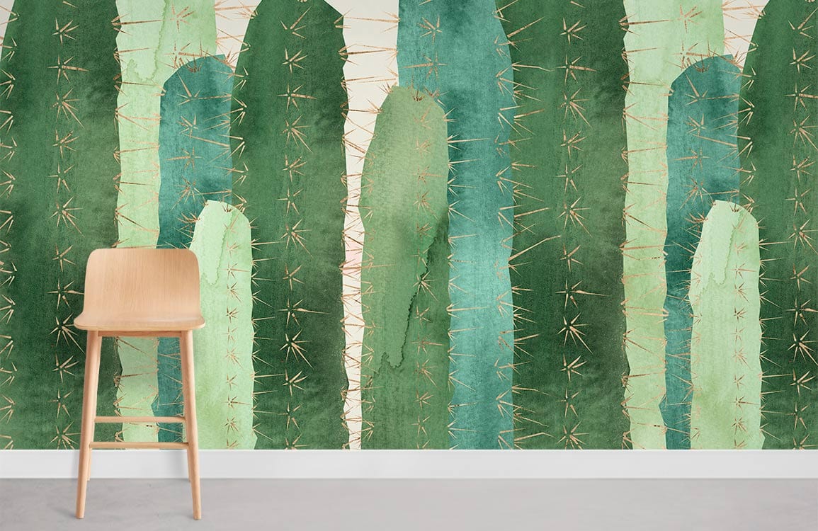 unique cactus spines wall mural for room