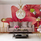 large lily blossom wallpaper mural living room interior