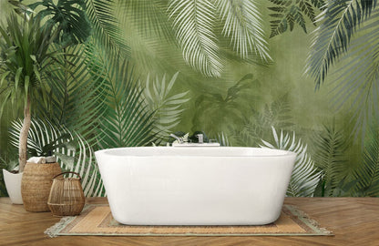 leaves art wall mural rest room decor