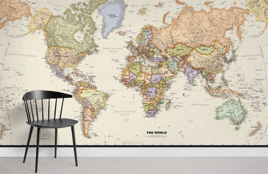 Vintage World Map Wall Mural Wallpaper Mural