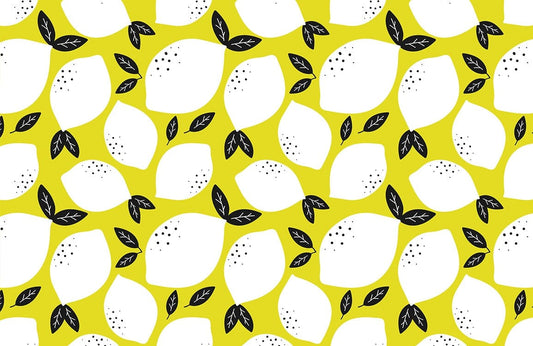 white Lemon fruit Wallpaper mural for room
