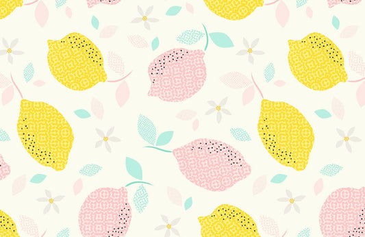 colorful Lemon Pattern fruit Mural Wallpaper for wall