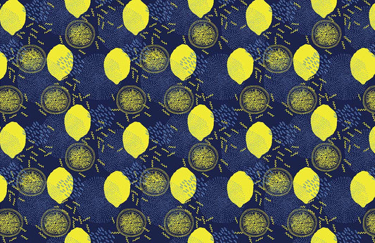 Lemon Pattern fruit Wallpaper Mural for room