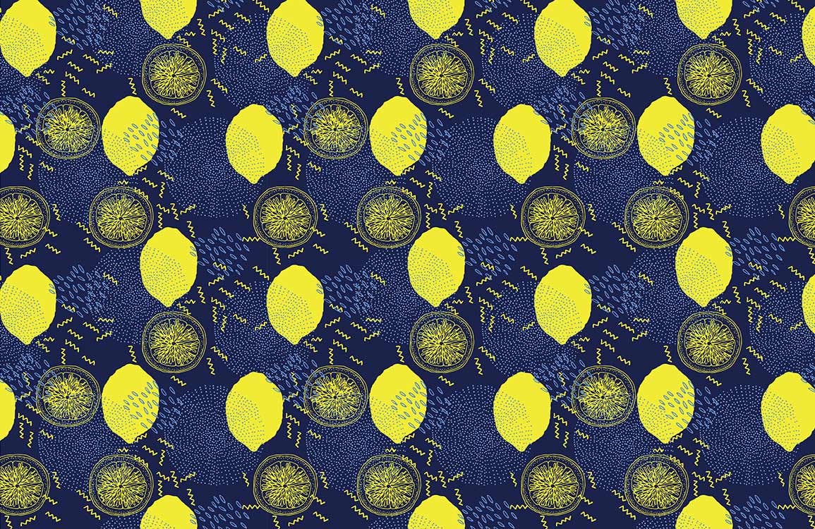 Lemon Pattern fruit Wallpaper Mural for room