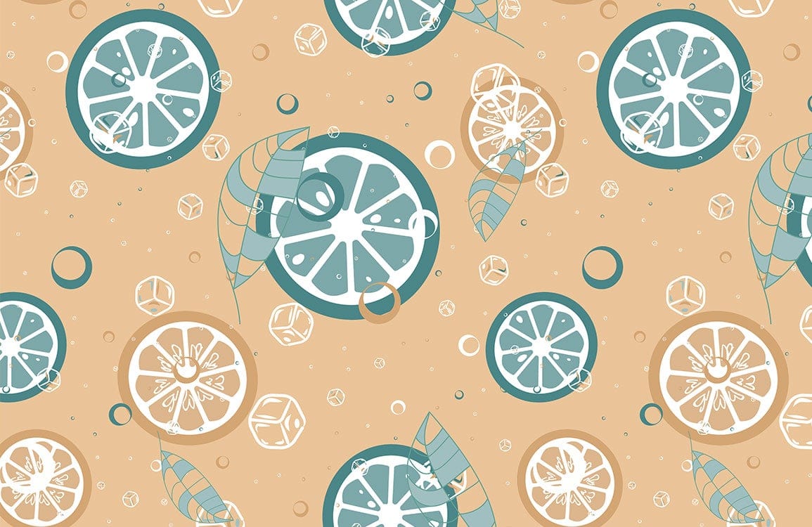 unique slice lemon fruit wallpaper mural