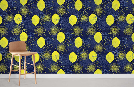 Lemon Pattern fruit Wallpaper Mural for wall decor