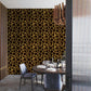 wallpaper mural with a rich leopard print that may be used for decorating the dining area.