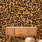 Leopard and fur wallpaper mural used for the interior decoration of hallways