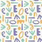 Wallpaper mural with a colourful letters pattern, perfect for decorating your home.