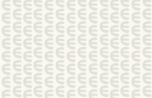 Wallpaper mural with a grey letter E pattern for use as home decor.