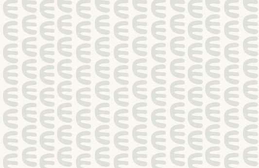 Wallpaper mural with a grey letter E pattern for use as home decor.