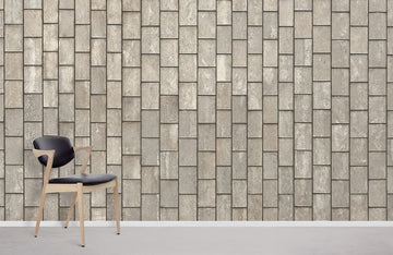 Moderno Muro a Mattoni Geometrici Grigi