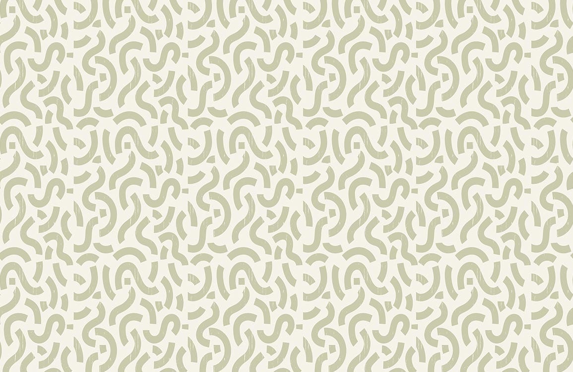 Wallpaper with a labyrinth pattern in a light green colour.