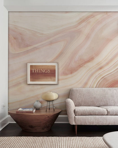 Customized Light Pink Ombre Marble Wallpaper Mural for living room decor