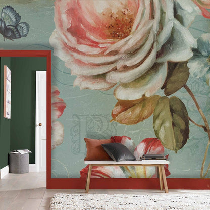 Vintage Floral Blossom Wallpaper for Wall in kitchen
