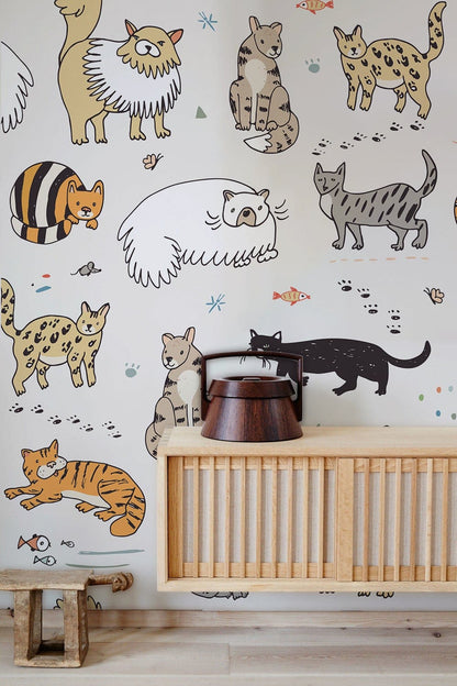 Cats species Wallpaper Mural for living Room decor