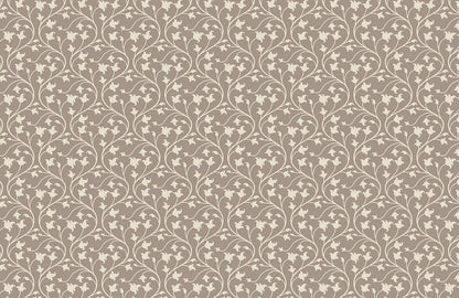 Elegant Beige Vintage Floral Mural Wallpaper