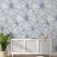 beautiful wallpaper design with a line-drawn floral motif