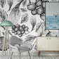 a fruit-themed mural decorates the lounge.