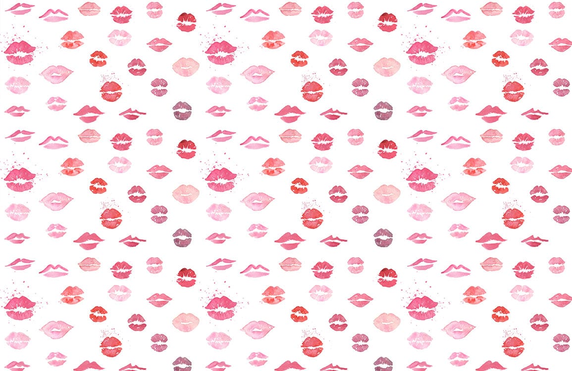 Lips repeated Pattern Wallpaper Mural for wall decor