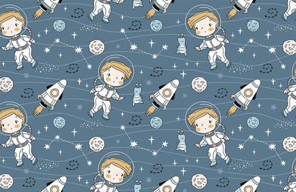 Little Astronaut's Astral Journey Kids Wallpaper Custom Art Design