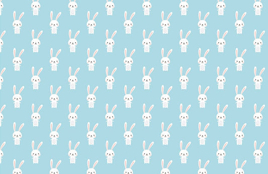 Cute Whimsical Rabbit Nursery Mural Wallpaper