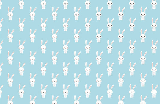 Cute Whimsical Rabbit Nursery Mural Wallpaper