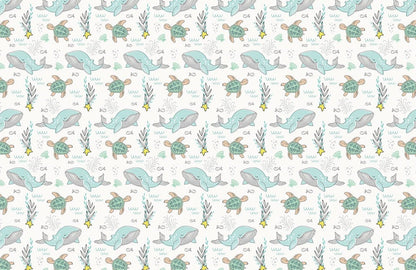 Whimsical Underwater Creatures Kids Wallpaper