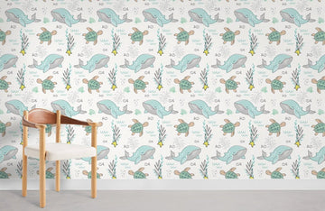 Wallpaper per Bambini con Creature Sottomarine Fantasiose