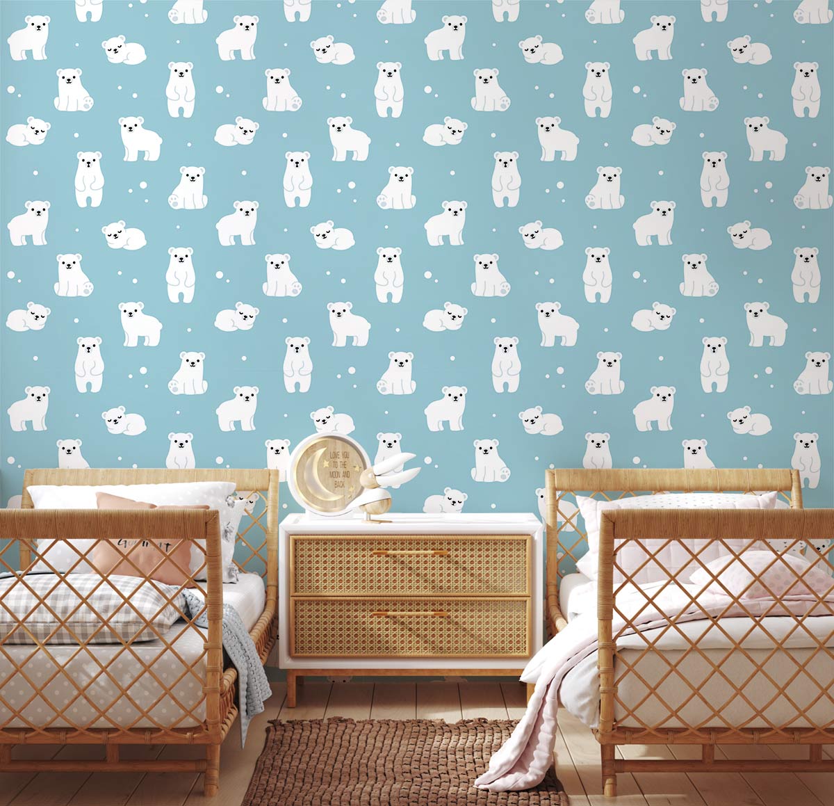 Little Polar Bear Wallpaper Mural Design