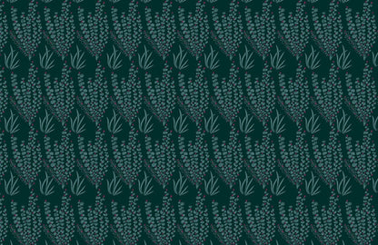 Wallpaper mural featuring a dark green orchid blossom design for interior home decoration