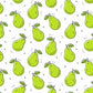 Little green Pear Repeat Pattern fruit Wallpaper for wall decor