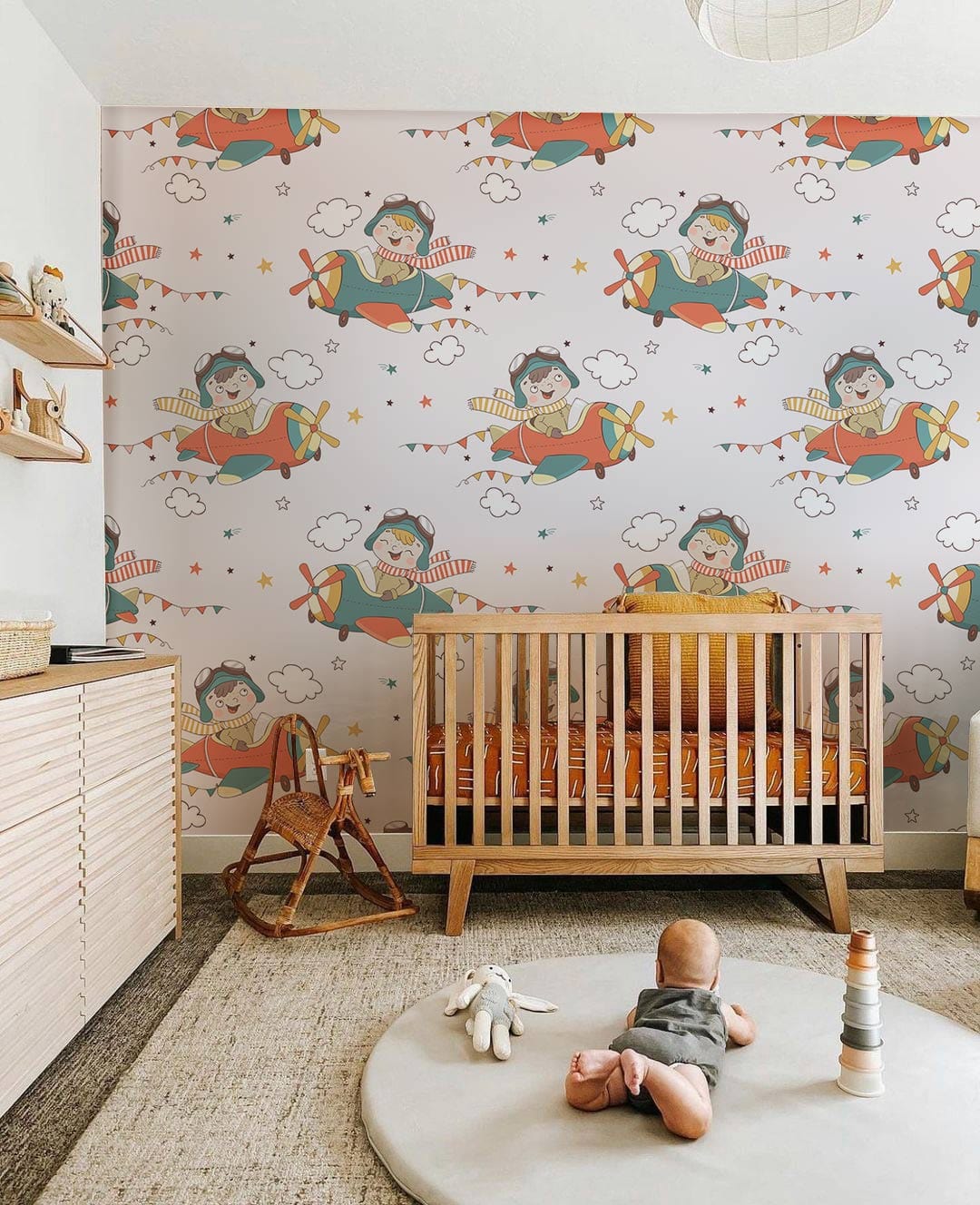 Colorful Cartoon Wallpaper For Nursery Interior Decor