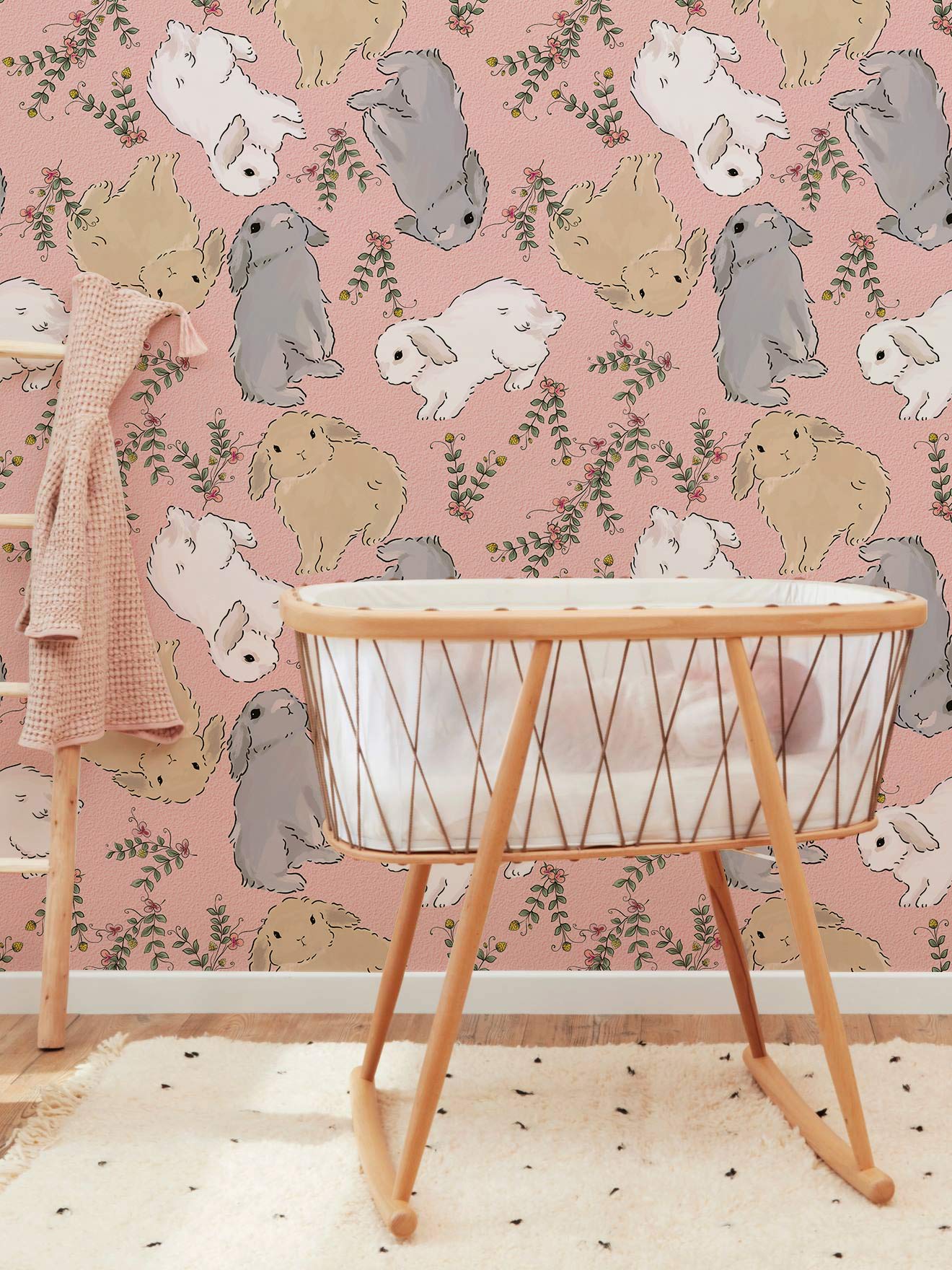 Little Rabbits Wallpaper Mural Home Interior Decor