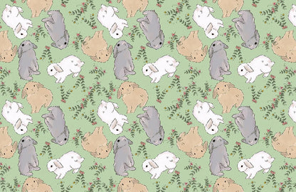 Whimsical Rabbit Garden Mural Wallpaper